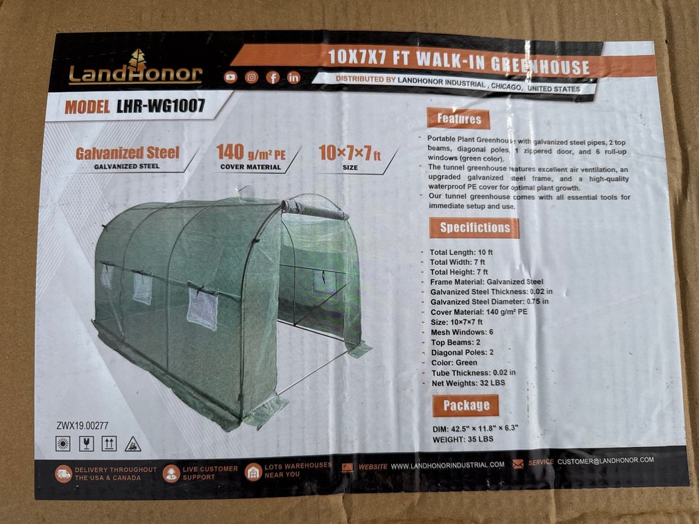 10'x7' green house