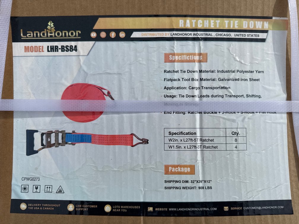 Ratchet tie down kit