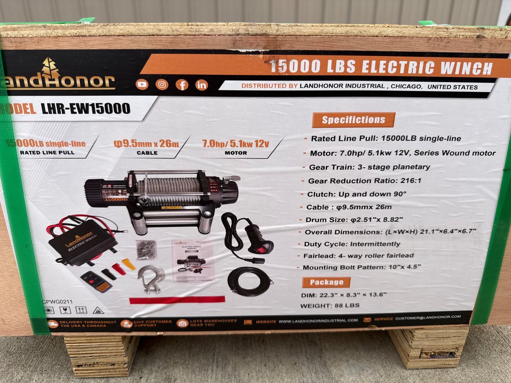 15000lb electric winch