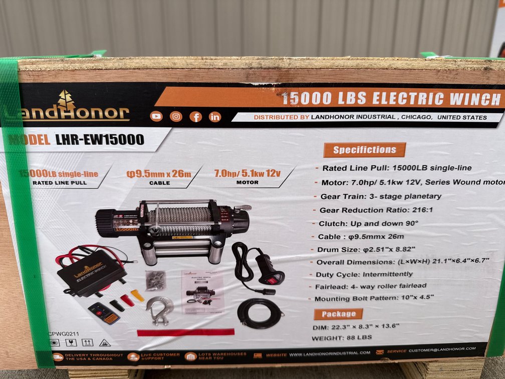 15000lb electric winch