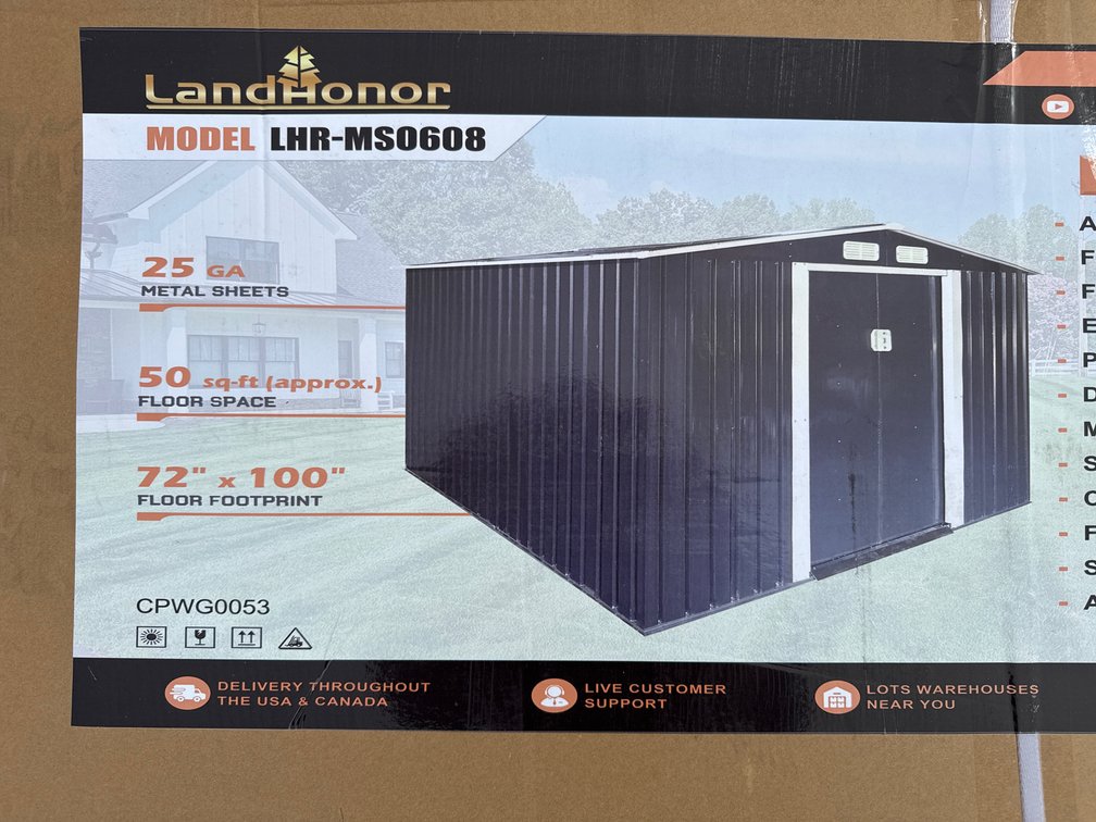 6'x8' galvanized metal shed