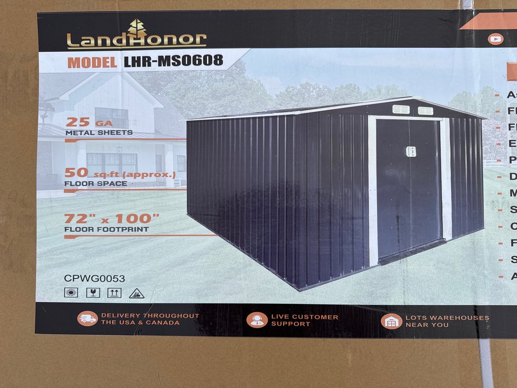 6'x8' galvanized metal shed