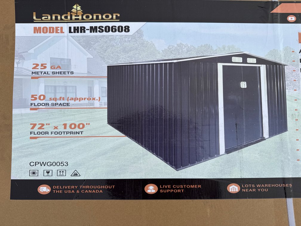 6'x8' galvanized metal shed