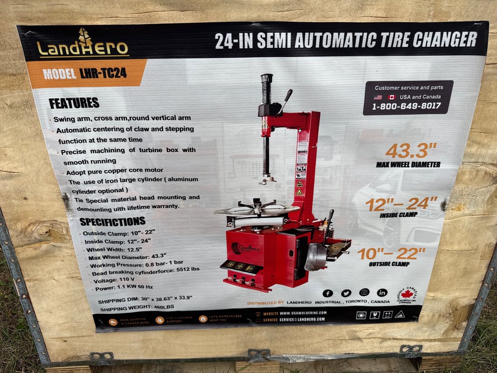 24" semi automatic tire changer