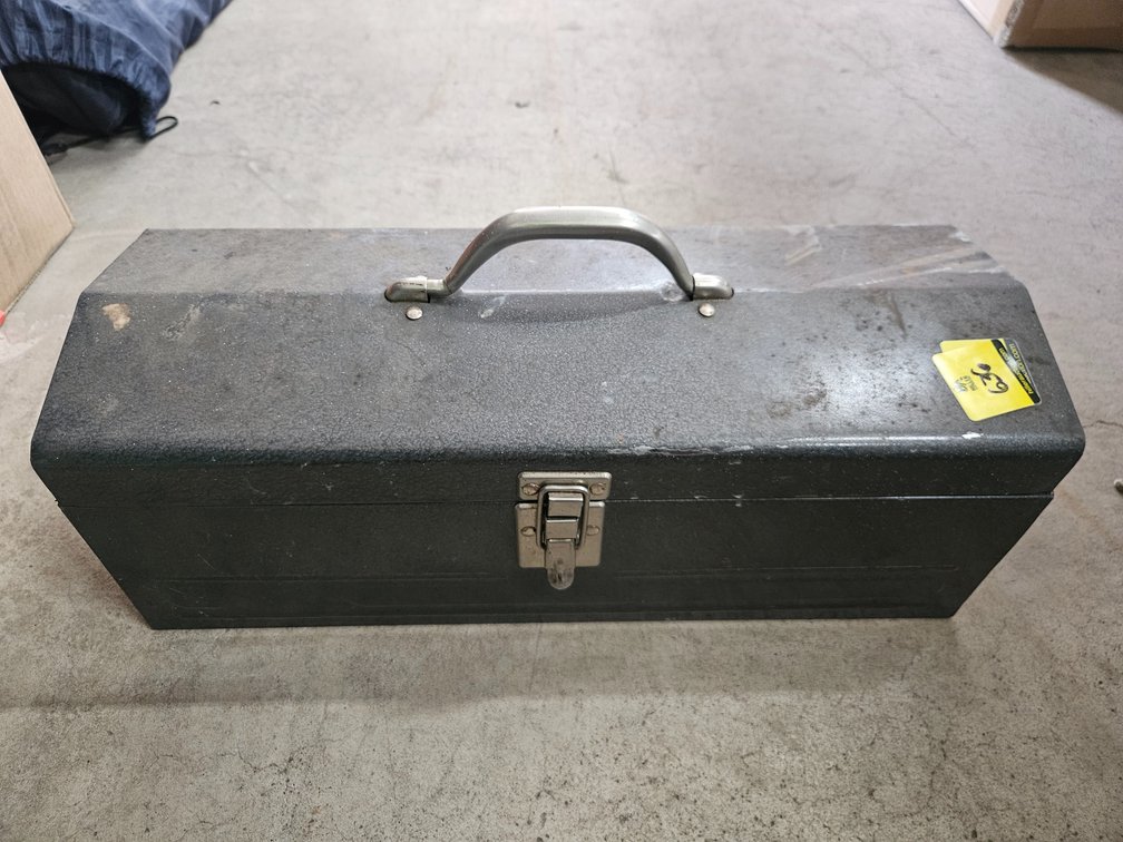 Metal toolbox with contents