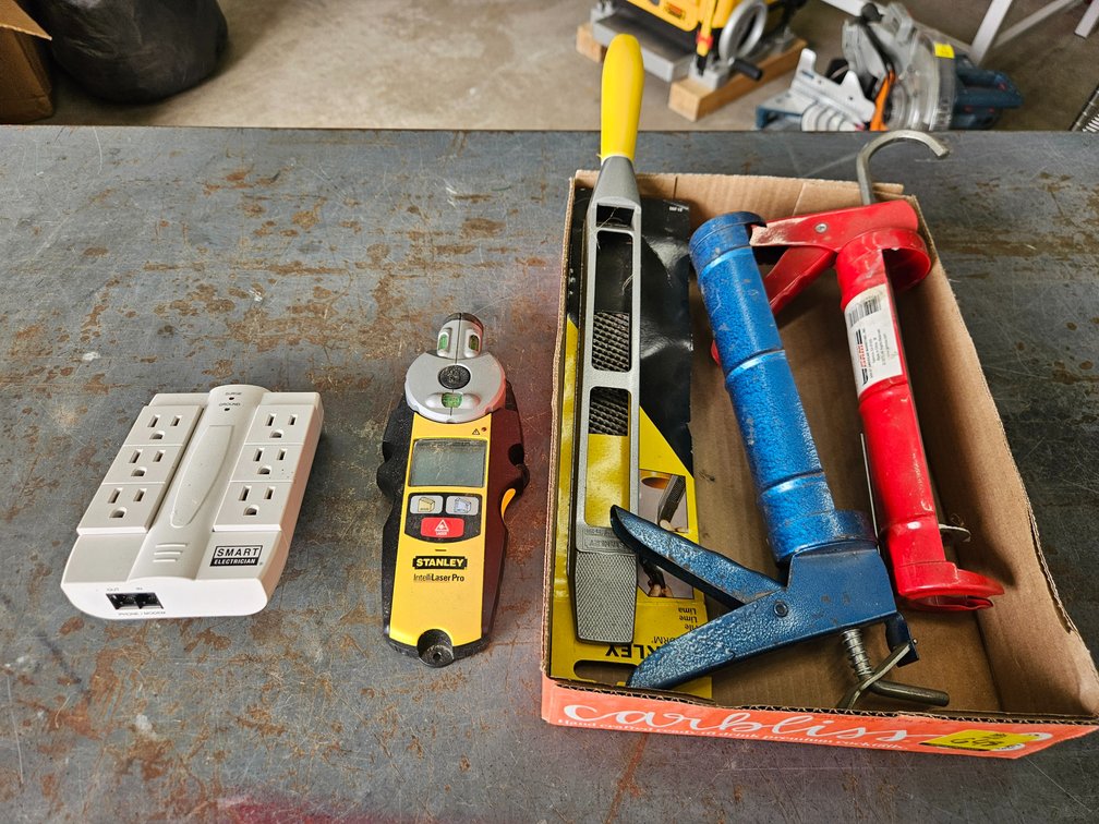 Stanley laser, caulking guns, misc.