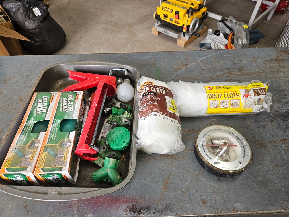 Drop clothes, roll up down spouts, hose Y's