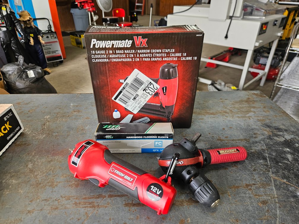 Powermate brad nailer, Jumpstart engine starter, misc.
