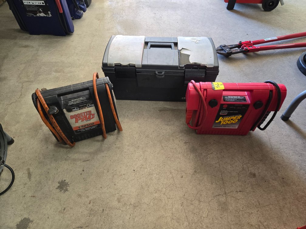 2 Jump packs and 1 Craftsman plastic tool box