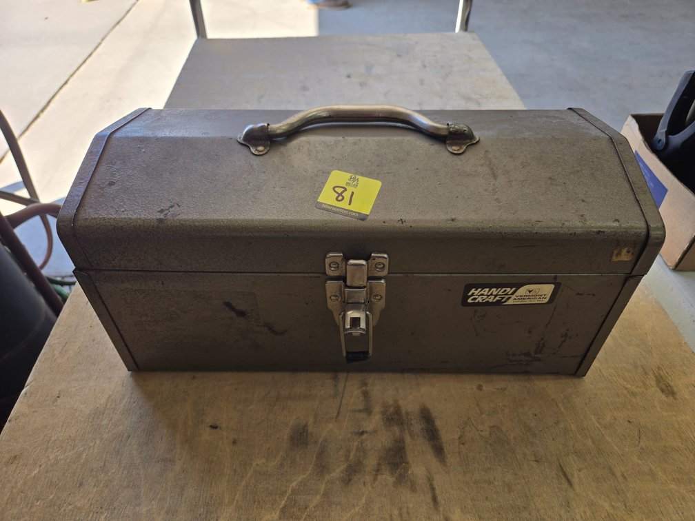 Metal tool box with contents