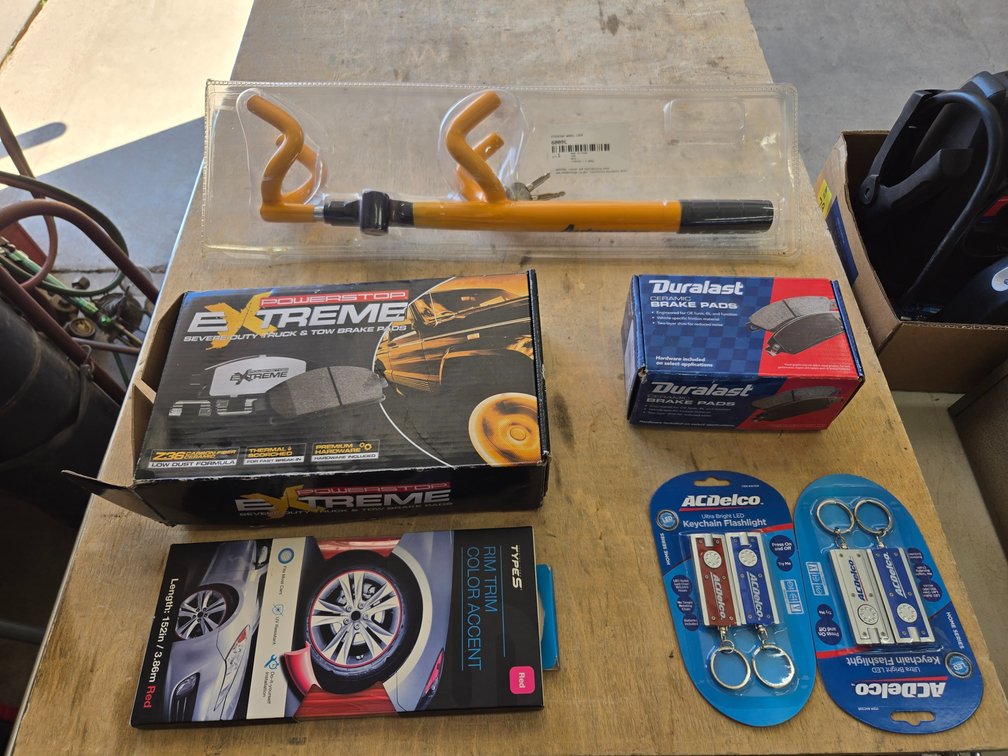 Steering wheel lock and misc. brake parts