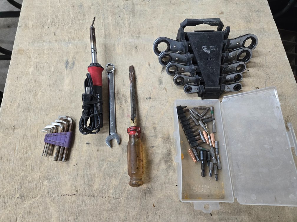 Rachet wrenches, soldering gun, and misc.