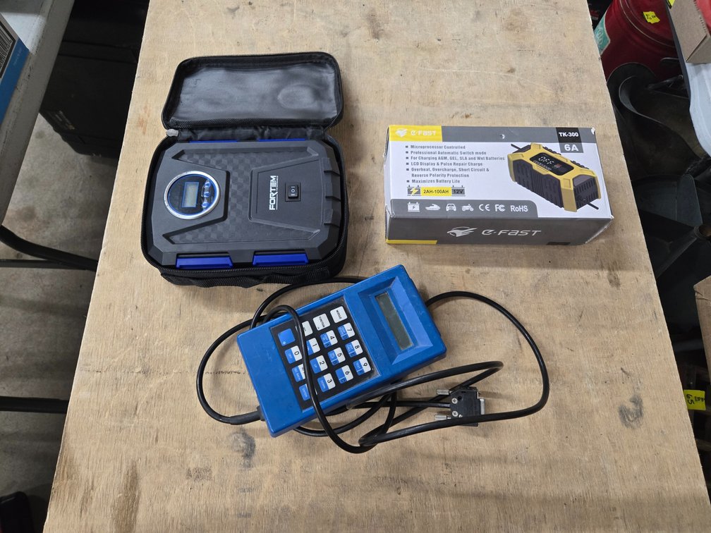 Battery tender, Ottis field tool, car tire inflator