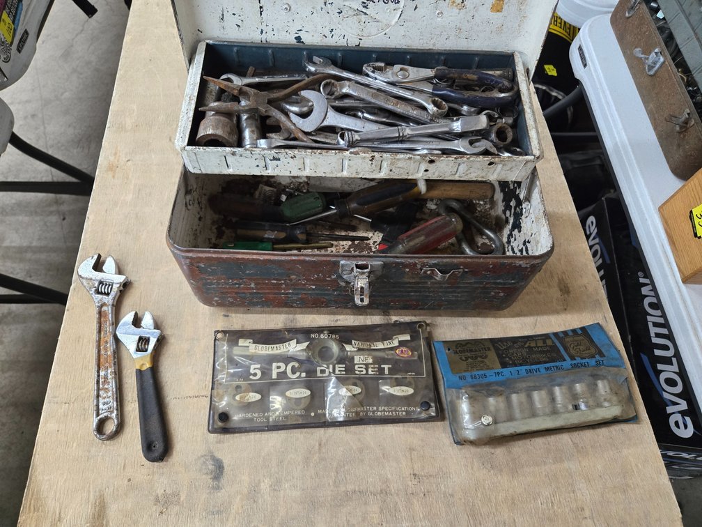 Metal toolbox with misc. tools