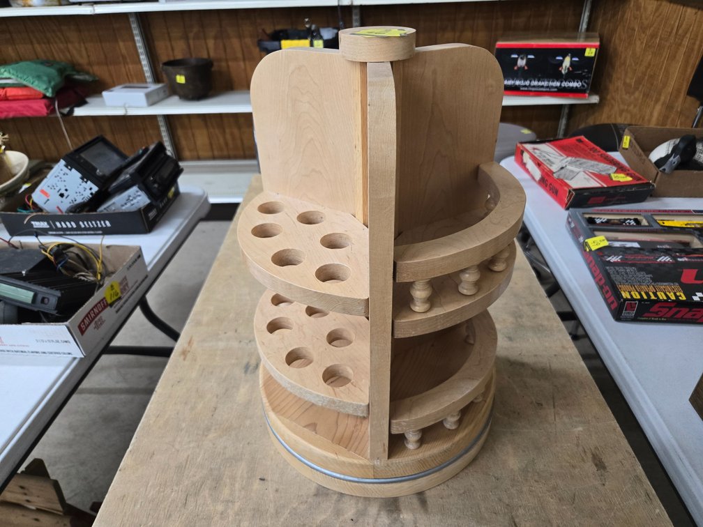 Wooden spice and paper towel rack