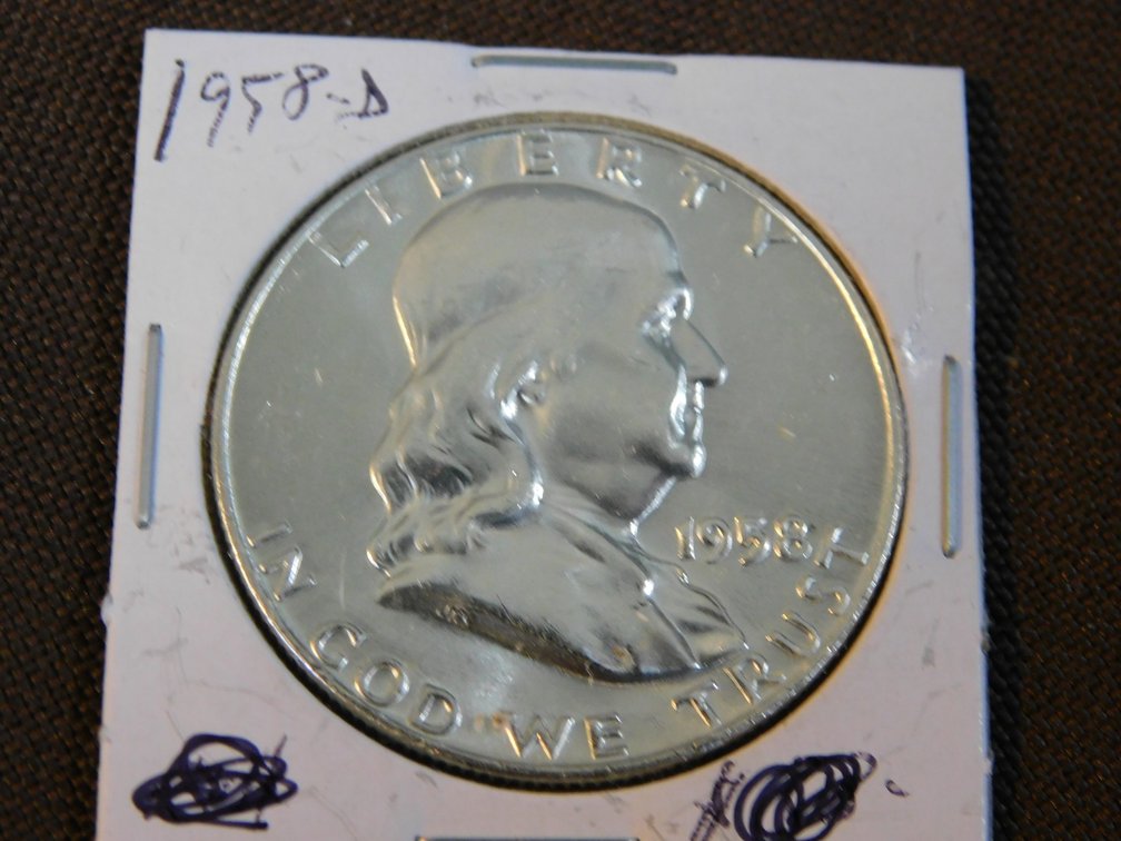 1958 D Franklin Half Dollar