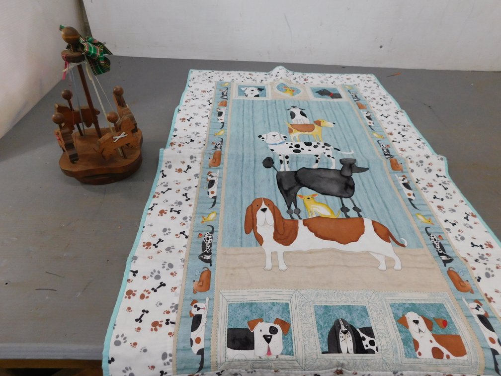 Dog Print Throw, Wood Carousel