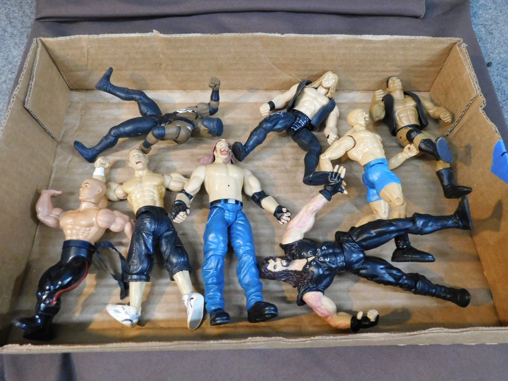 Eight Assorted Wrestling Action Figures