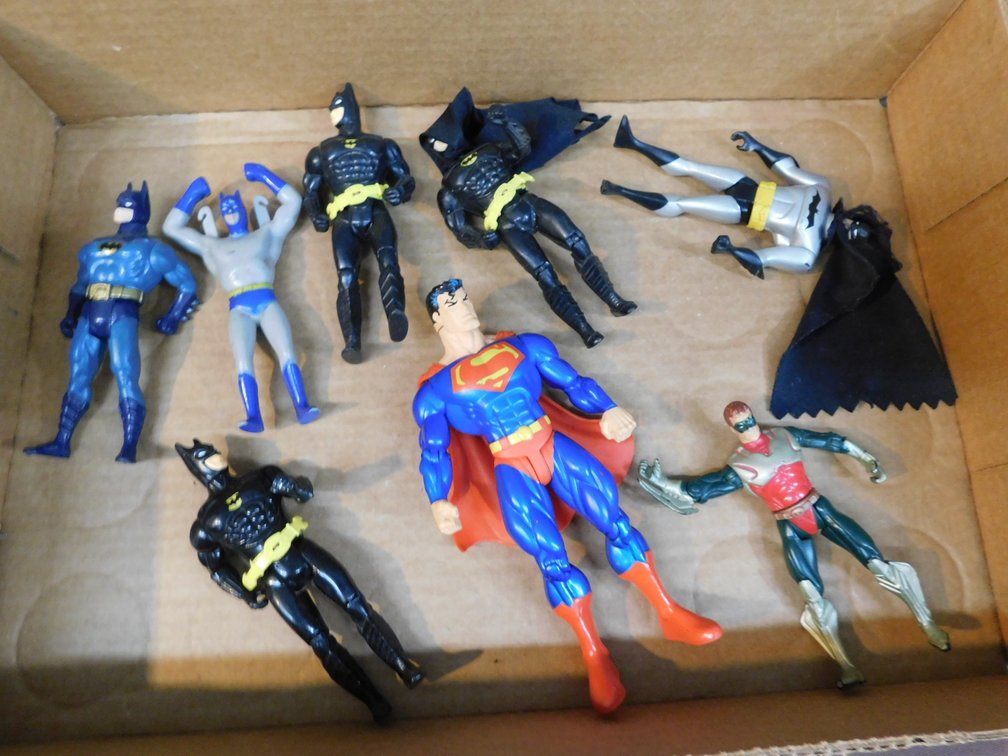 Superman, Batman action Figures etc.