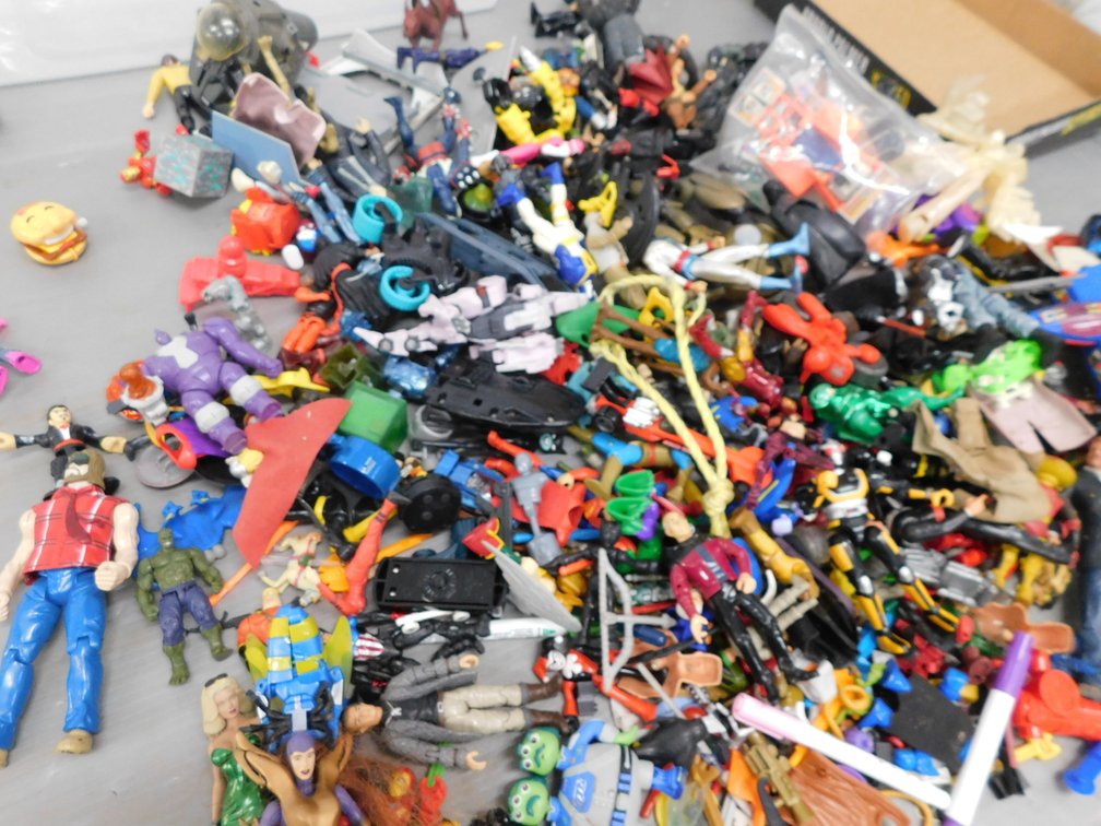 Tote with Action Figures, Happy Meal Toys etc.