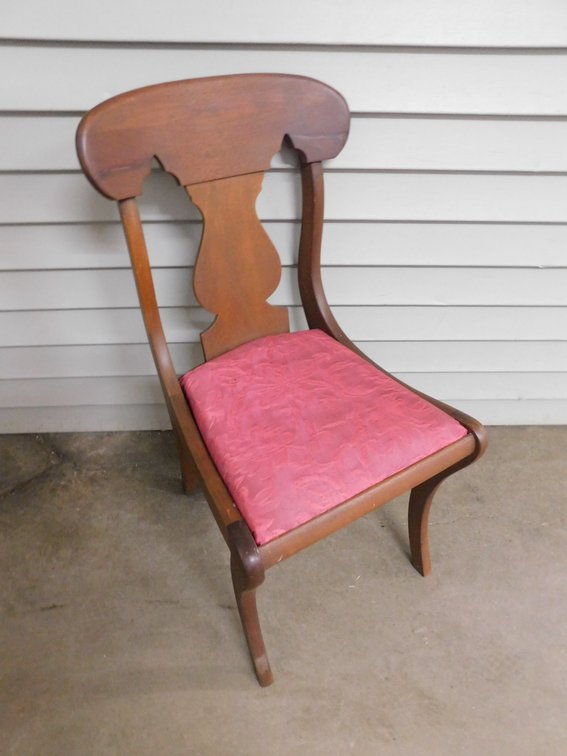 Padded Walnut Kitchen Chair