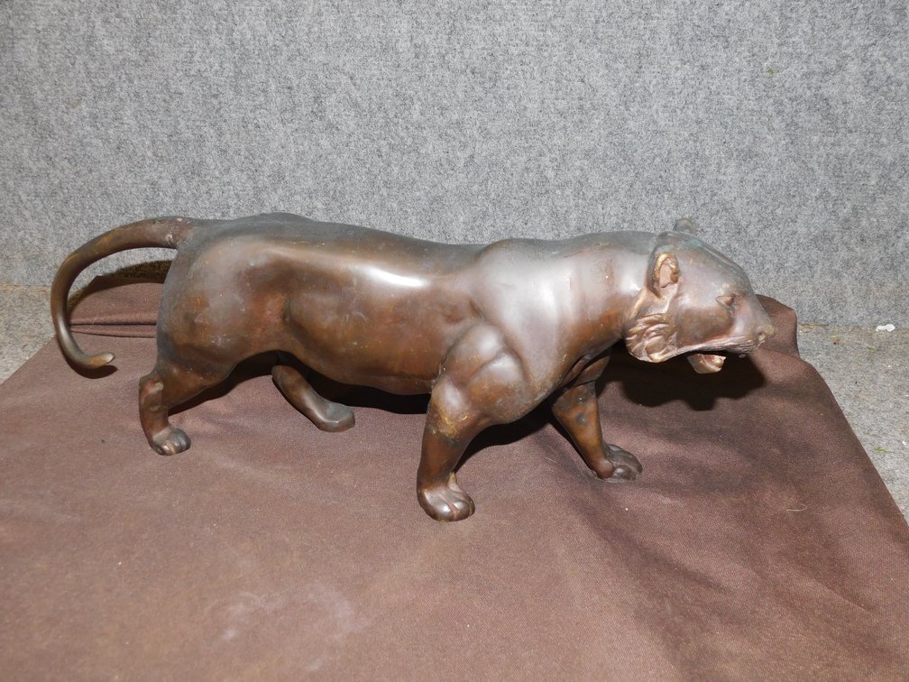 Bronze Toto 18" x 7" T Prowling Panter