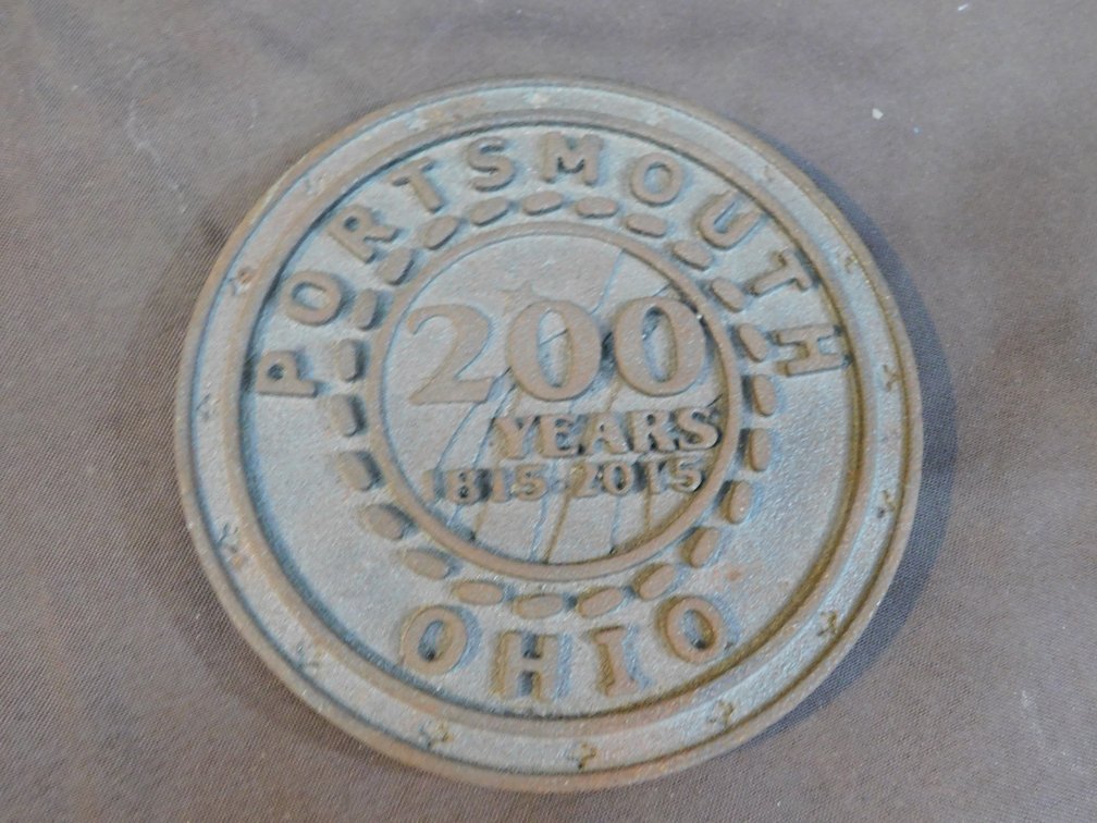 2015 Collectible Portsmouth Ohio 200 Years Cast Iron Plaque 6"