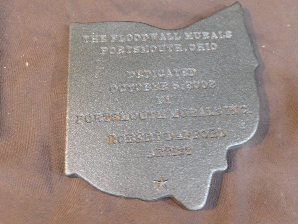 2002 The Floodwall Murals Plaque Robert Dafford Artist 7" x 8"