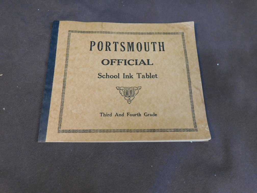 Vintage Portsmouth Official School Ink Tablet for Third and Fourth Grade