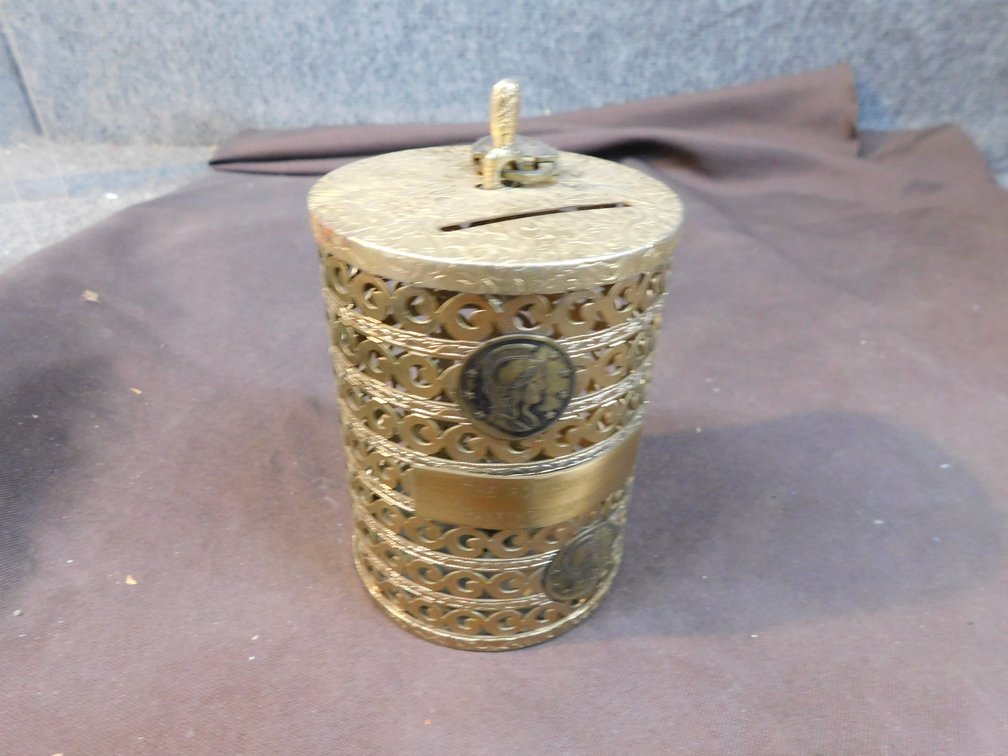Vintage The Portsmouth Banking Company Coin Bank 4" T