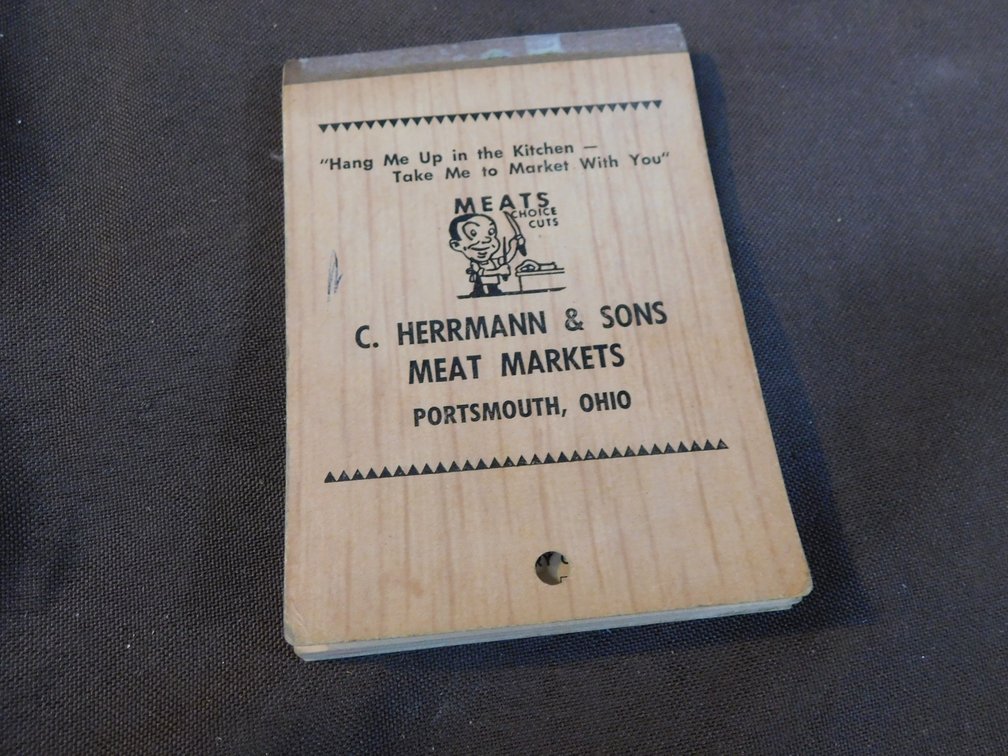 Vintage C. Herrmann & Son's Meat Markets Portsmouth, Ohio Shopping List Pad