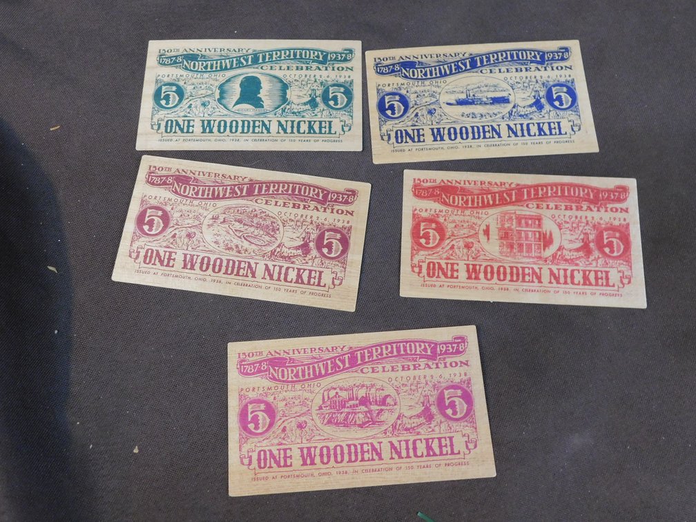 Vintage 150th Anniversary Northwest Territory Wooden Nickels
