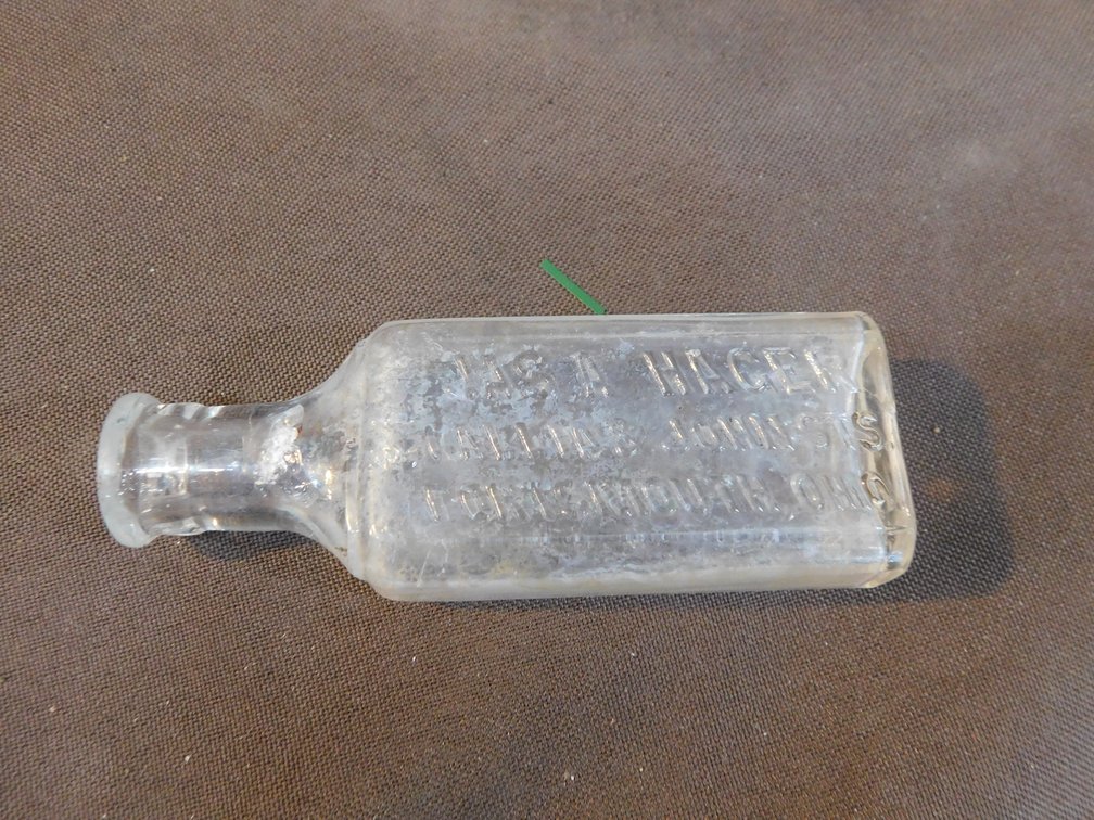 Vintage Jas. A. Hager Portsmouth, Ohio Medicine Bottle 3 3/4" T