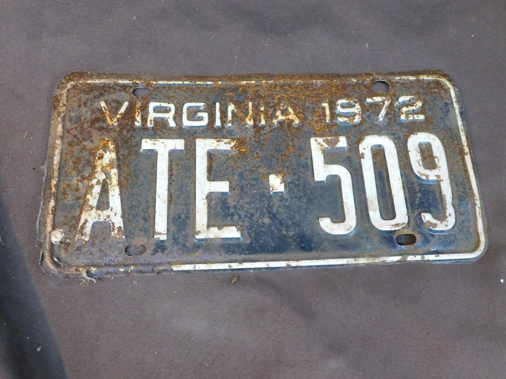 Vintage 1972 Virginia License Plate