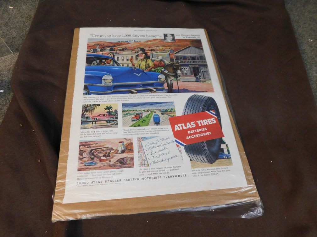Vintage 1953 Atlas Tires Advertising Piece