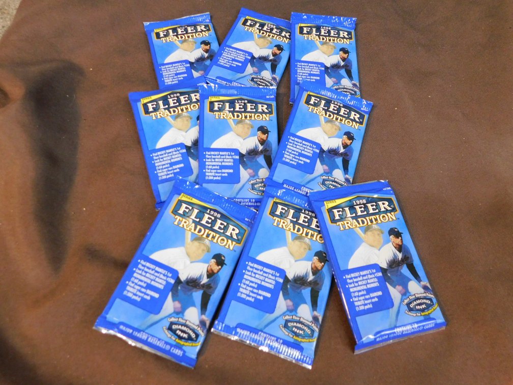 Nine Packs of 1998 Fleer Tradition Trading Cards Series 2, New in Packs