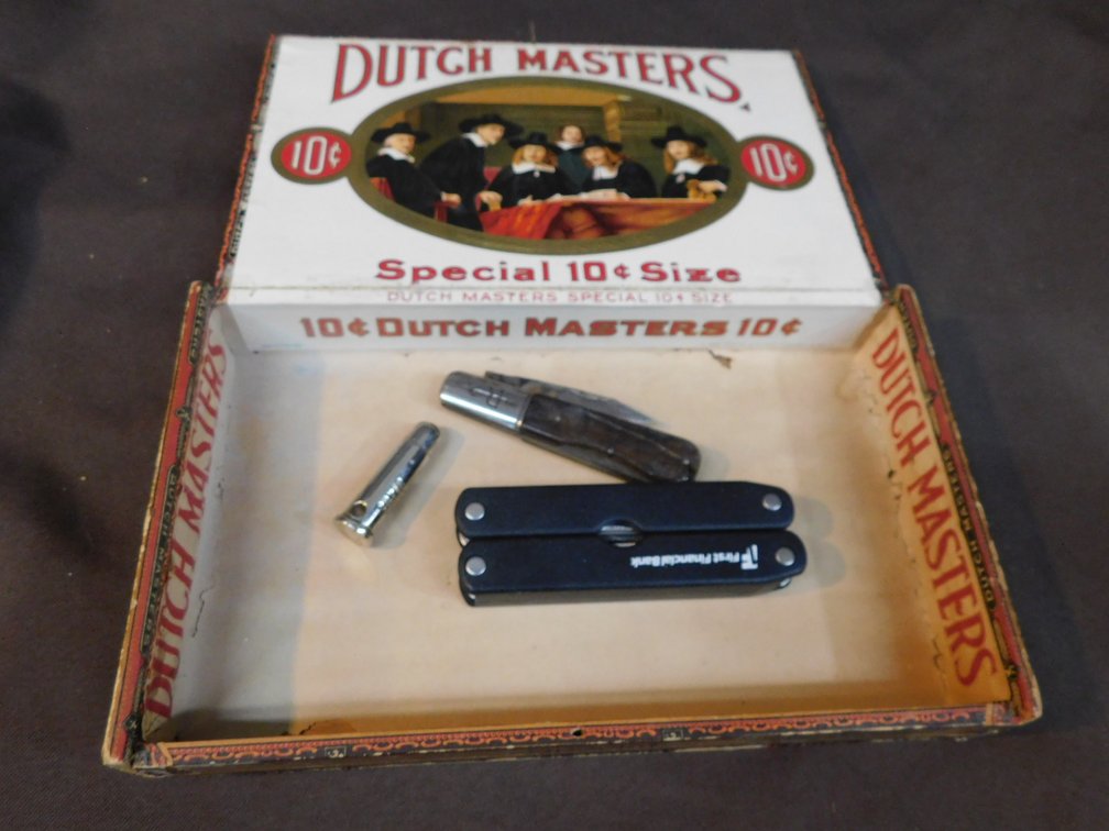 Cigar Box with Multi Tool, Pocket Knife etc.