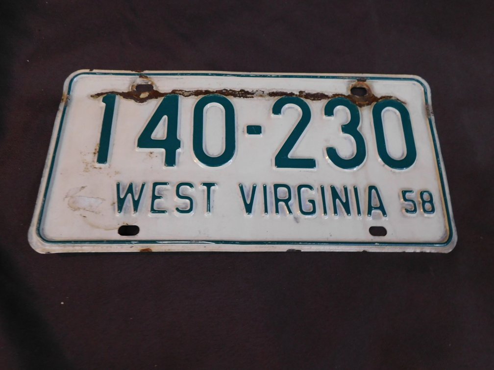 1958 West Virginia License Plate