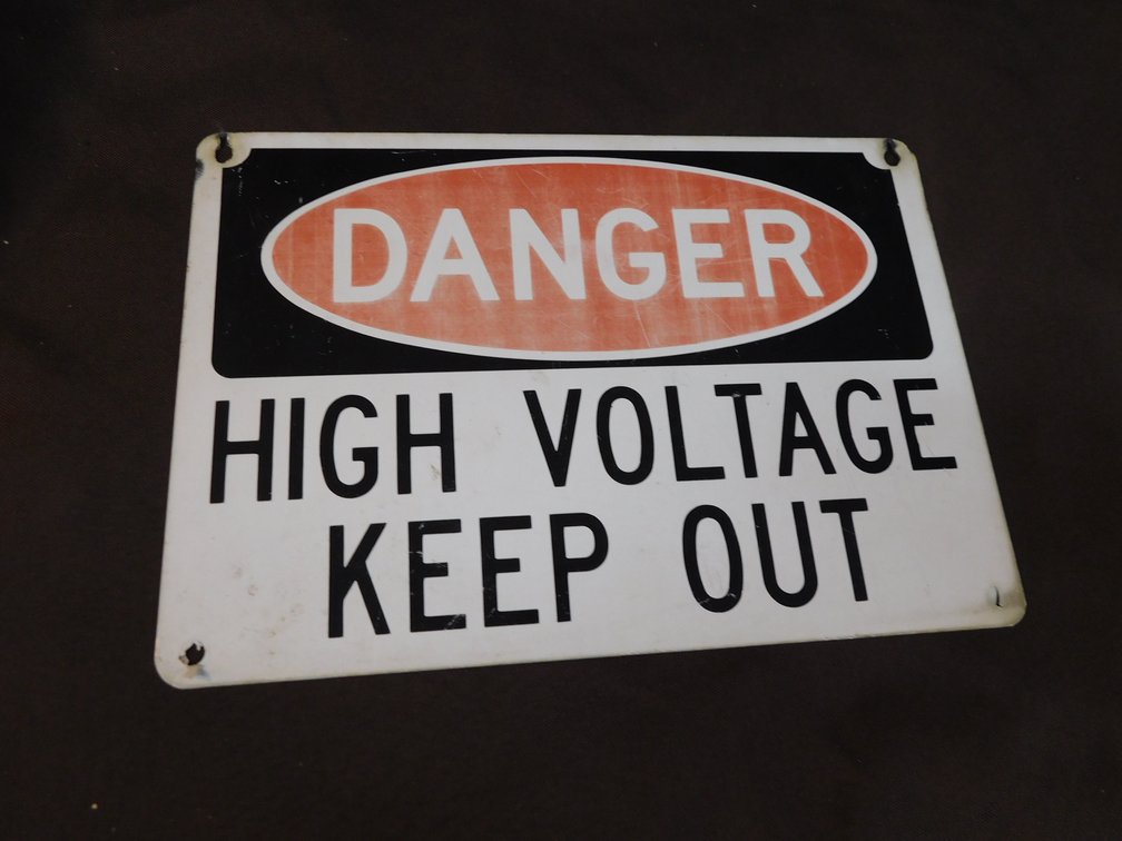 Danger High Voltage Keep Out Sign 7" x 10"