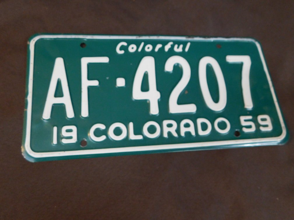 1959 Colorado License Plate