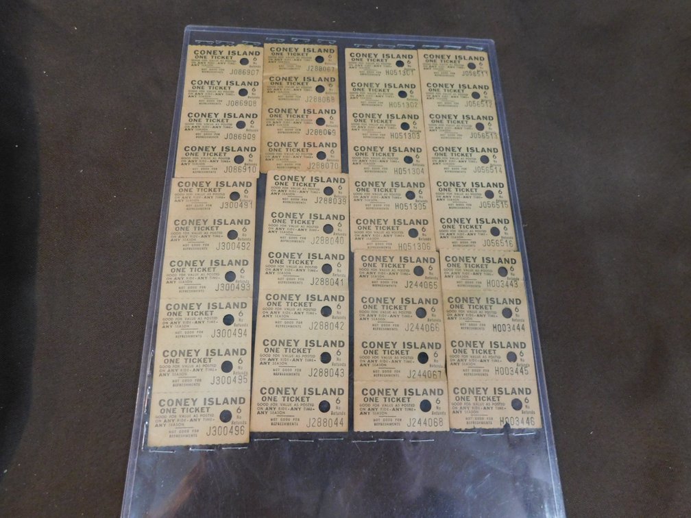 Vintage Collectible Coney Island Tickets