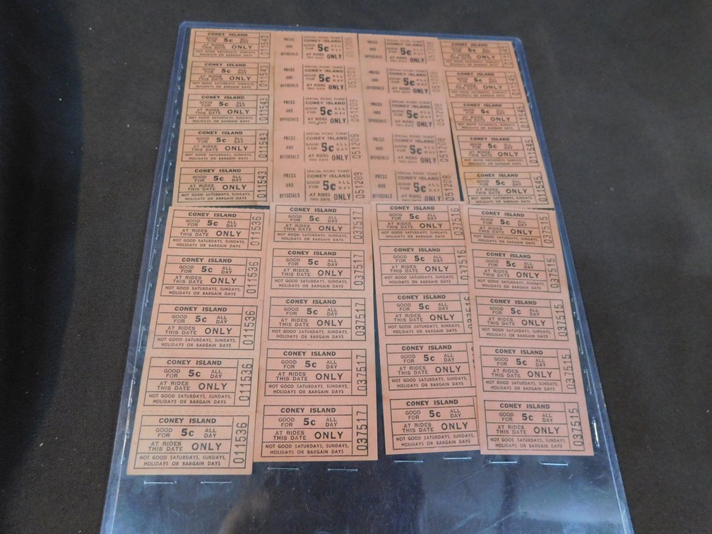Vintage Collectible Coney Island Tickets