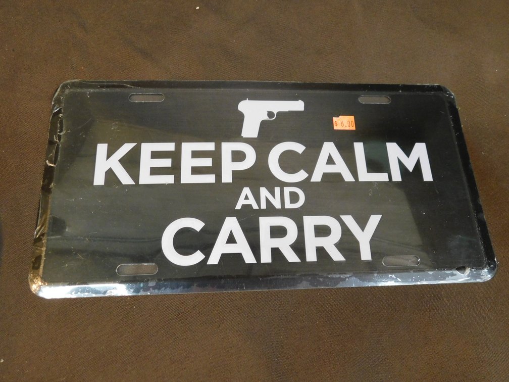 Keep Calm And Carry License Plate, New
