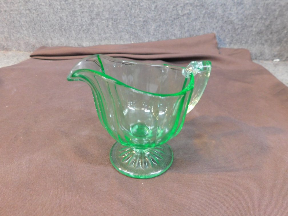 Depression Green Glass Creamer