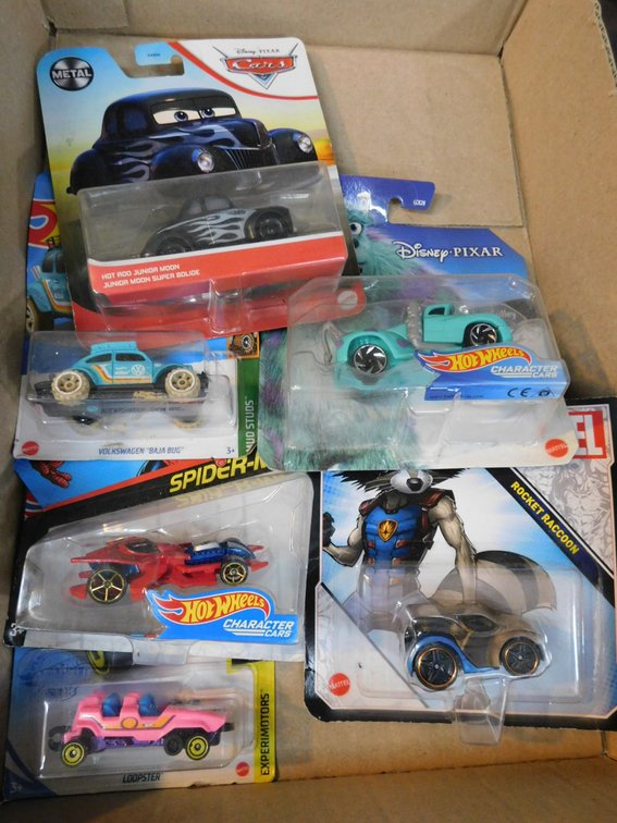 Six Assorted Die Cast Hot Wheels Cars, New in Package