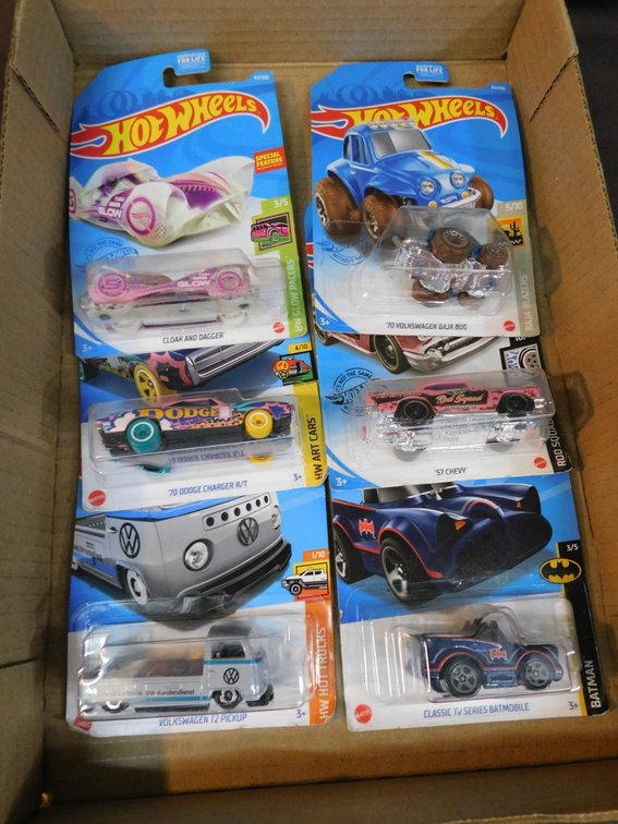 Six Die Cast Hot Wheels Cars, New in Package