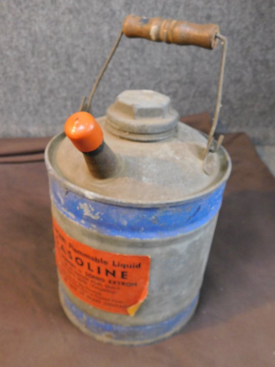 Antique Galvanized Gas Can 9" T