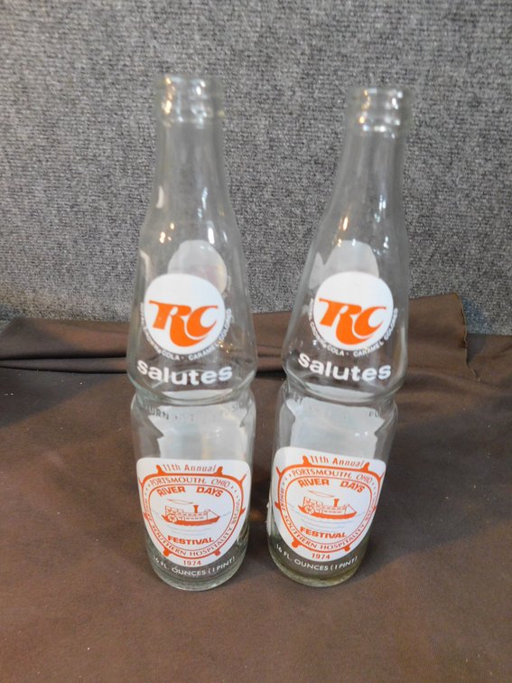 1974 Collectible River Days Festival, Portsmouth Ohio RC Cola Pop Bottles