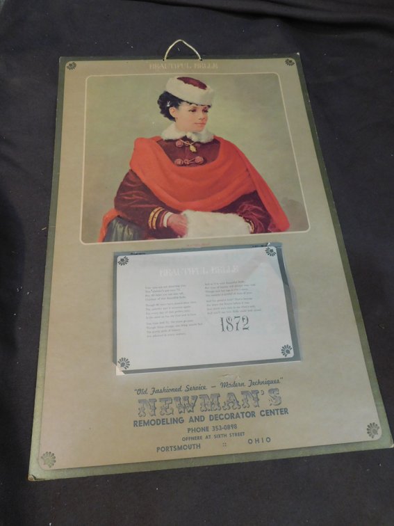 Reproduction Newman's Remodeling And Decorator Center Calendar 11" x 16 1/2"