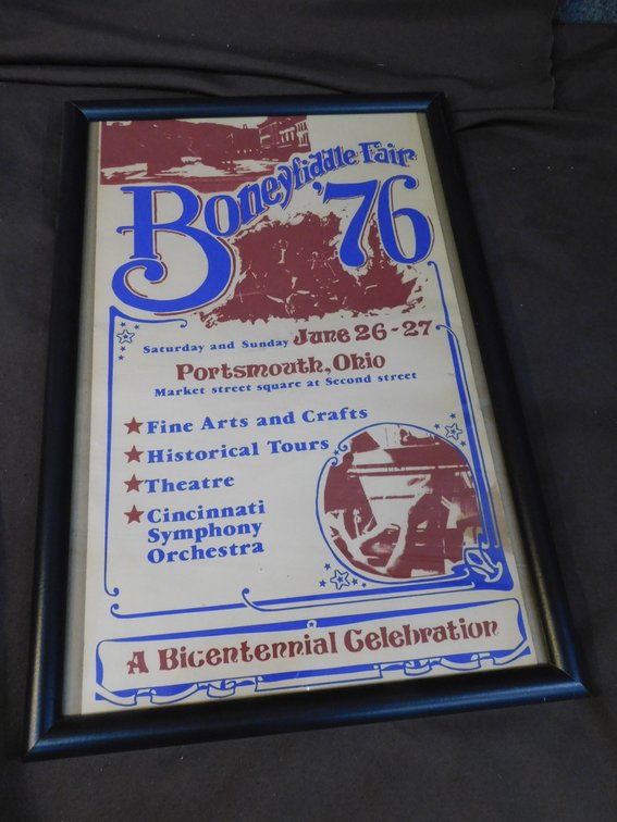 Collectible Boneyfiddle Fair '76 Framed Poster 12" x 18"